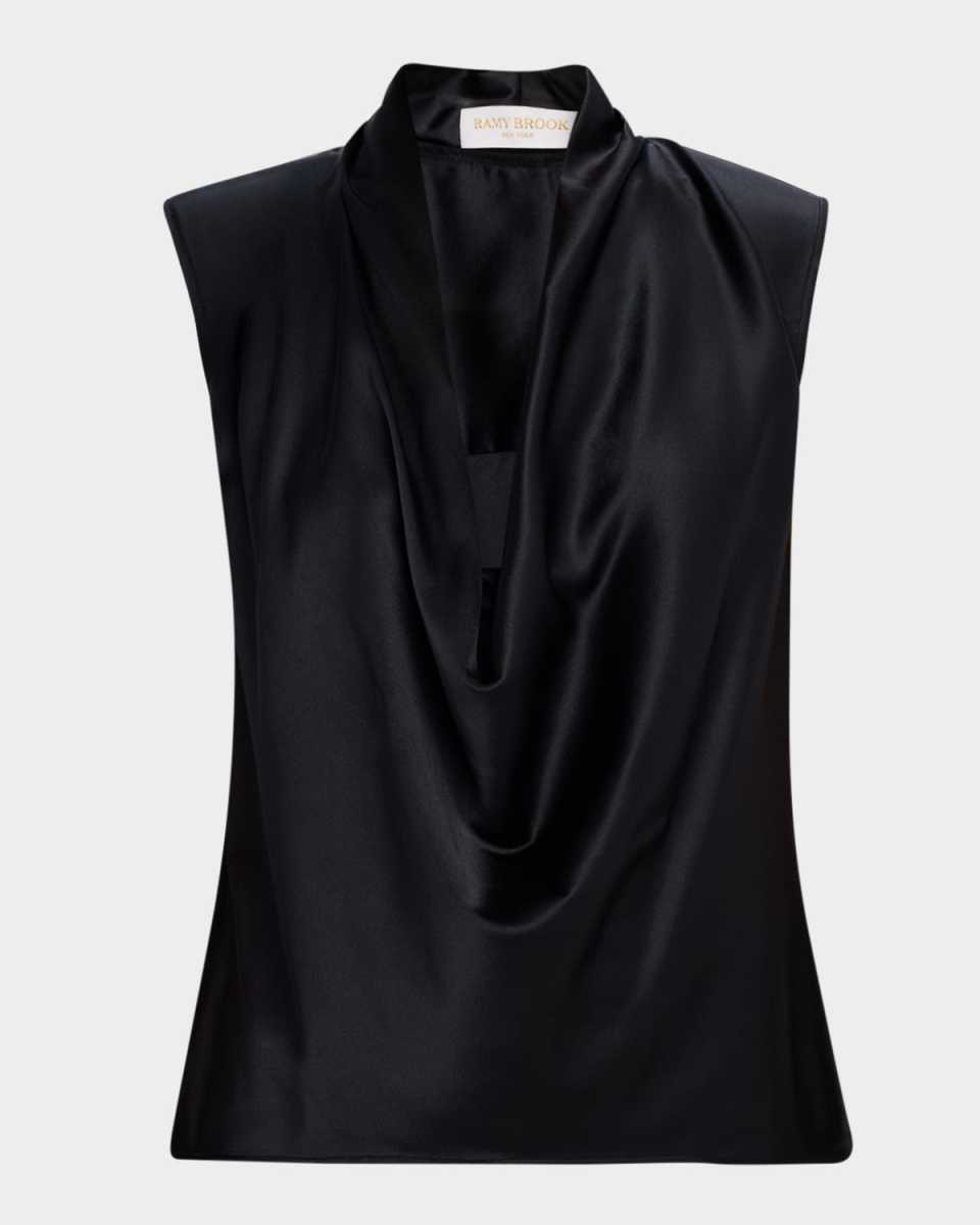 Gregory Cowl-Neck Silk Blouse